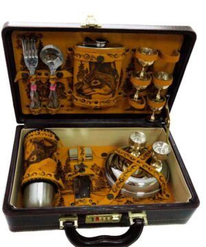 Super kaina 299eur Dovanų Komplektas Medžiotojui Žvejui Rinkinys Picnic Gamtoje +Odinis Diplomatas dovana Termosas maistui Meškos Atvaizdu