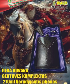 Super kaina 23eur Dovanų Komplektas  Nerūdijančio plieno gertuvė ir taurelė + Dovanų dėžutėje Geram Vyrui Dovana