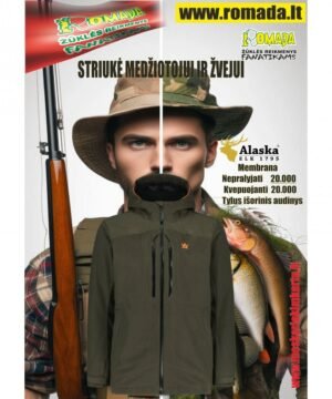 -20% Super Kaina 169eur Striukė ALASKA Extreme Lite nuo vėjo Windstopper Waterproof Membrana 20.000/20.000 Žvejui ir Medžiotojui Tylus Nešlama išorinis audinys