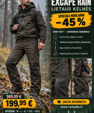 -45% Super Kaina 199eur Kelnės Nuo Lietaus Deerhunter Medžioklinės  DEER-TEX®100%