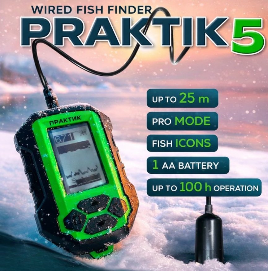-20% SUPER KAINA 159eur Naujas Praktik 5 Multi-Language Echolotas Sonar Fish Finder Eholots Fish Finder PRAKTIK 5 Multi-Language