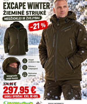 Super Kaina 297eur Striukė Žieminė Medžioklė Žvejyba Winter Deerhuter 100% Waterproof