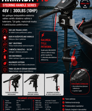 Naujas Elektrinis 10-ARKLIO JĖGOS 300LBS VALTIES VARIKLIS HASWING ARMADA 10T BRUSHLESS TROLLING MOTOR 48V 10HP Tinka Jūroje