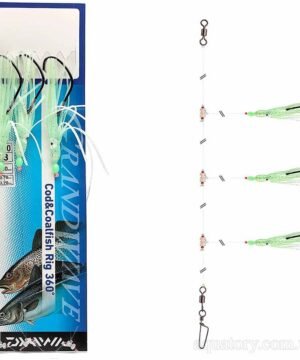 Sistema jūrinė Menkė Daiwa Grandwave Glow Octopus Fosfo