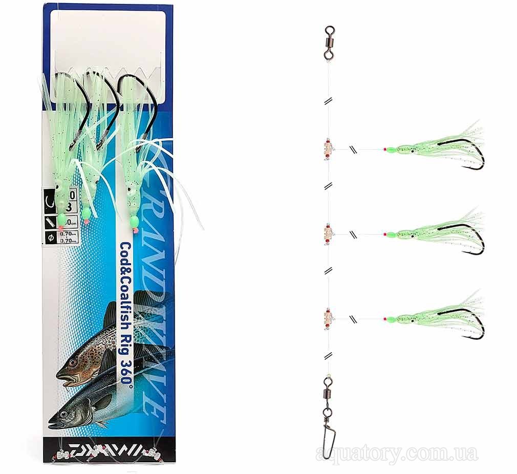 Sistema jūrinė Menkė Daiwa Grandwave Glow Octopus Fosfo