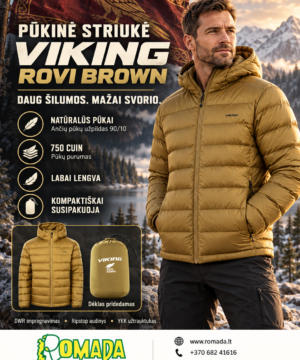 Striukė Tikrais Pūkais Lengva ir Šilta VIKING Rovi Brown
