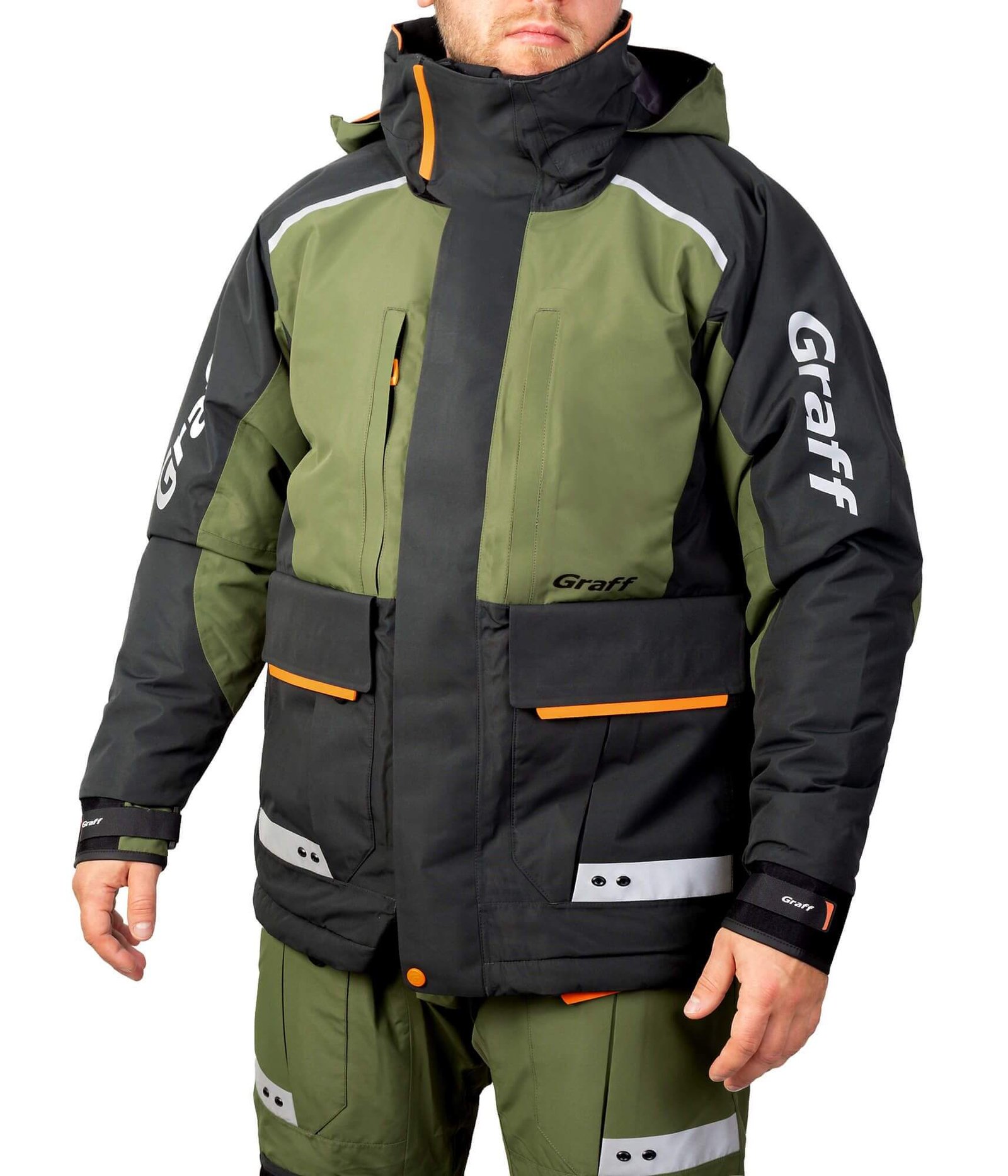 Kostiumas Neskęstantis 4XL BIG SIZE GRAFF 4.0 FLOAT GUARD NESKĘSTANTIS 2 DALIŲ KOSTIUMAS WARM GUARD Norvegijai ir ant Ledo Green Black - Image 9