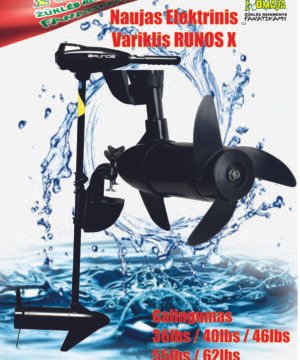 Super Kaina 175eur Naujas Elektrinis VALTIES VARIKLIS RUNOS X Galingumas 36lbs 40lbs 46lbs 55lbs 62lbs