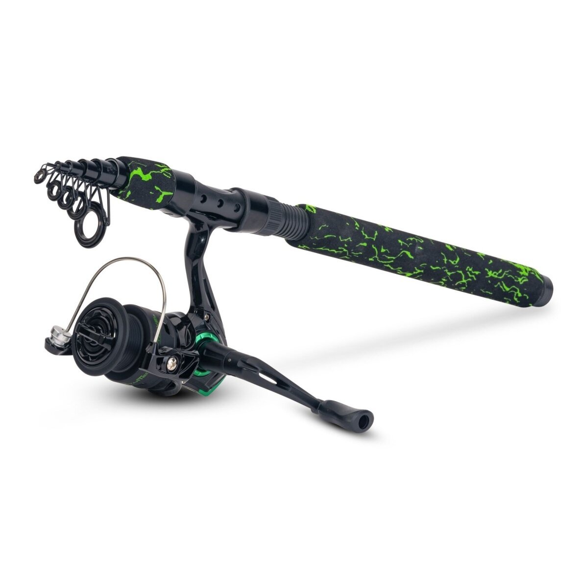 Meškerė su ritė Travel Set nuo 195cm iki 270cm transportavimas 45 - 48cm