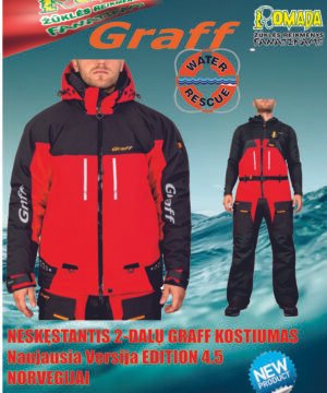 Kostiumas Neskęstantis GRAFF 4.5 FLOAT GUARD NESKĘSTANTIS 2 DALIŲ KOSTIUMAS WARM GUARD Norvegijai ir ant Ledo RED Black