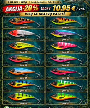 Super kaina 10eur Vobleris Jerkbait RAZOR 120SS 54g