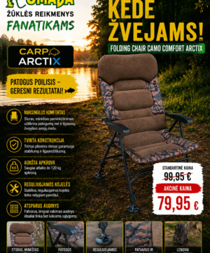 Super AKCIJA 79eur Kėdė Folding chair CAMO COMFORT Arctix