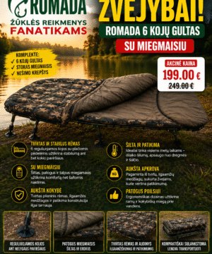 Super AKCIJA 179eur Gultas Lova Carp Bed ALL IN ONE Arctix Deluxe su Integruotu miegmaišiu