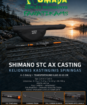 Super Kaina 149eur Spiningas Kelioninis Shimano Travel Rod STC AX Casting 2.10m (3-12g / 7-21g / 12-42g) transportavimas 58cm su kietu Dėklu