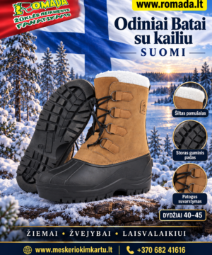 -30% Super Kaina 99eur Aukšti Odiniai Batai su kailiu SUOMI