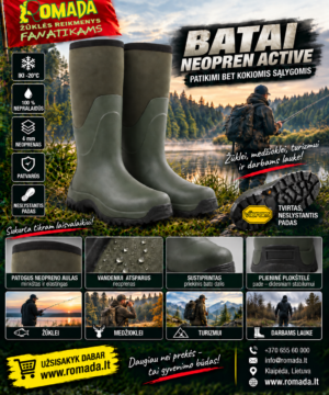 Super Kaina 139eur Batai Neopren Active Boot – 100 % vandeniui nepralaidūs Žvejybai ir Medžioklei
