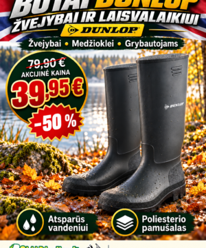 -50% Super Kaina 39eur Batai DUNLOP Botai žvejybai Medžioklei Poilsiui Gamtoje ir Grybautojams