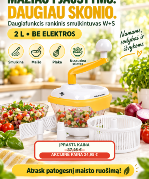 Super Kaina 24eur Daugiafunkcis rankinis daržovių smulkintuvas Talpa 2 litrai