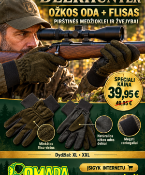 Pirštinės Ožkos oda + Fleece Deerhunter Medžiotojui ir Žvejui