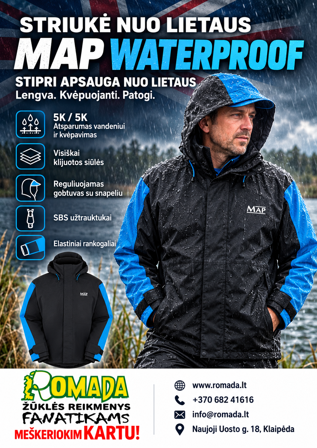 Striukė MAP Waterproof Jacket Nuo Lietaus