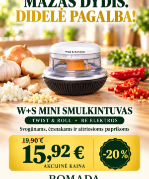 Super Kaina 15eur MINI Kokybiškas rankinis smulkintuvas daržovėms arba Sliekams ir Boiliams