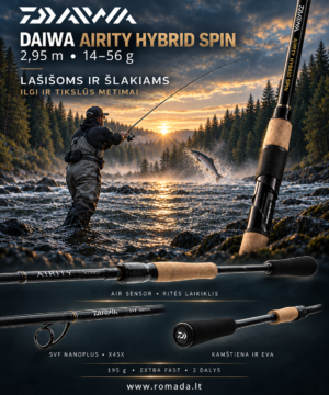 Spiningas Airity Hybrid 2.95m 14-56g Daiwa Lašišinis su Specialiu Dėklu su rite Vienas geriausių pasaulyje Japan