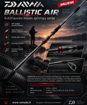 Spiningas Spiningas Ballistic Air 3.05m 7-32g Daiwa Lašišinis Super Lengvas 160g