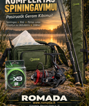 Komplektas Spiningavimui IRON CLAW Spiningas 240cm 32-80g + Ritė su valu + Dėklas + Rankinė su dėžutėmis