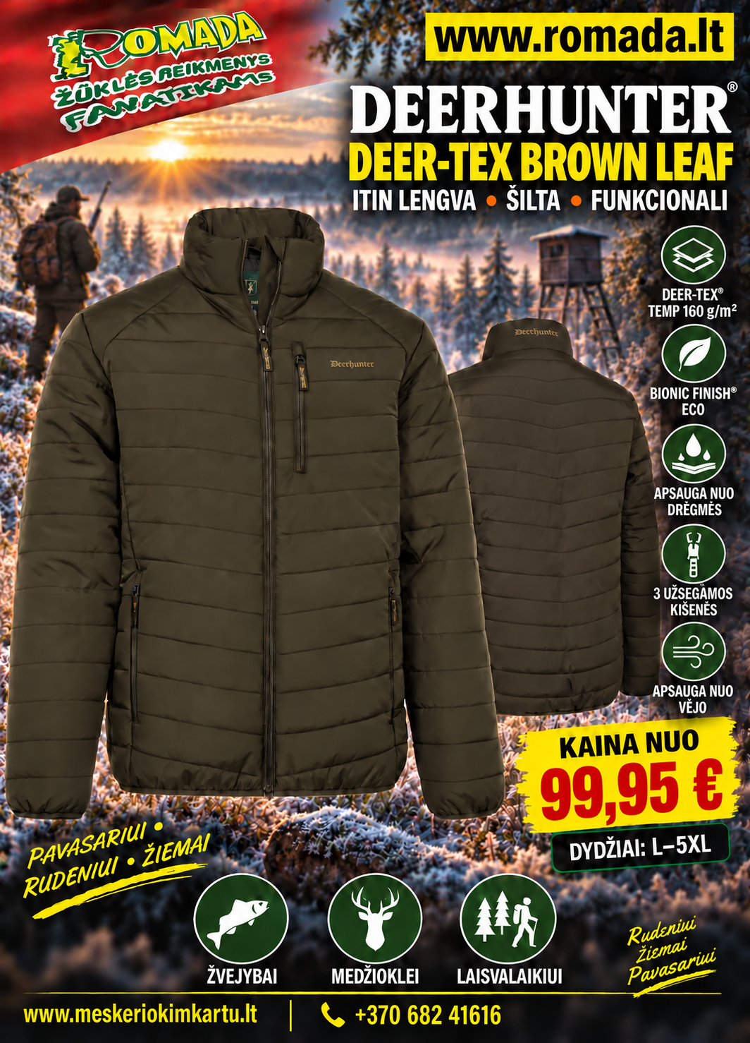 Striukė Deer-Tex Brown Leaf Šilta Deerhuter