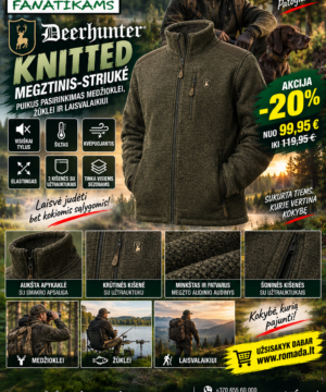 Striukė Megztinis Knitted Deerhuter Medžiotojui ir Žvejui