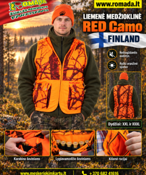 Super Kaina 37eur Liemenė Medžioklinė RED Camo Finland