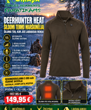 Termo Apatiniai Marškinėliai Heat Deerhunter Su Šildymo Sistema powerbank