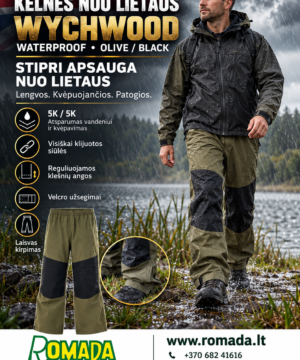Super kaina 95eur Kelnės Waterproof Jacket Olive Black Nuo Lietaus Wychwood