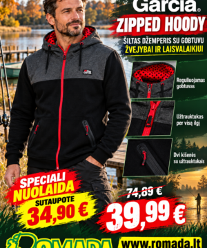 -47% Super Kaina 39eur Šiltas Džemperis megztinis ABU GARCIA ZIPPED HOODY
