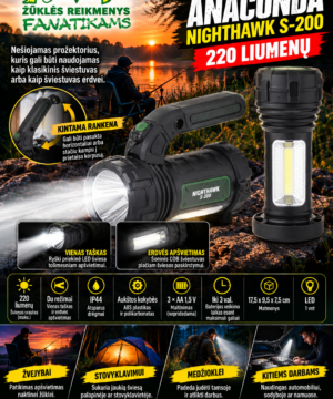 Prožektorius rankinis Anaconda 220 liumen