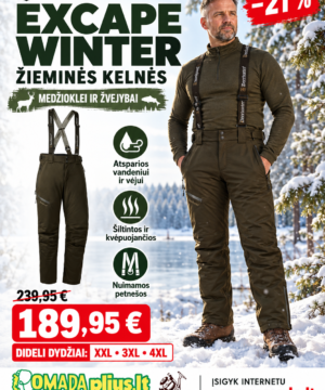 Super Kaina 189eur Kelnės Žieminės Medžioklė Žvejyba Winter Deerhuter 100% Waterproof