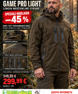 -45% Super Kaina 299eur Striukė Deerhunter Pro Light Medžioklinė DEER-TEX® 100%