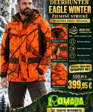Striukė Deerhunter Eagle Winter Medžioklinė Oranžinė DEER-TEX®100% Dydis iki XXXXXL