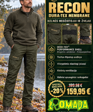 Kelnės Recon Dura-Tex Membrana Deerhuter Medžiotojui ir Žvejui