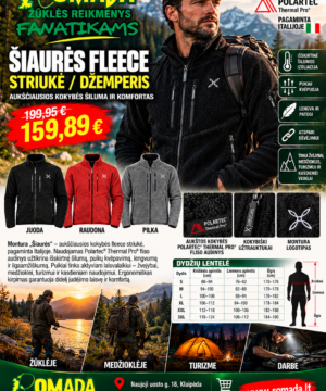 Striukė Šilta Jemperis Šiaurės FLEECE Polartec Thermal Pro Pagaminta Italijoje Montura Meškiukas