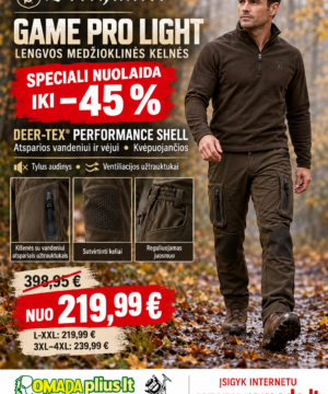 -45% Super Kaina 219eur Kelnės Deerhunter Pro Light Medžioklei DEER-TEX® 100% atsparus vandeniui