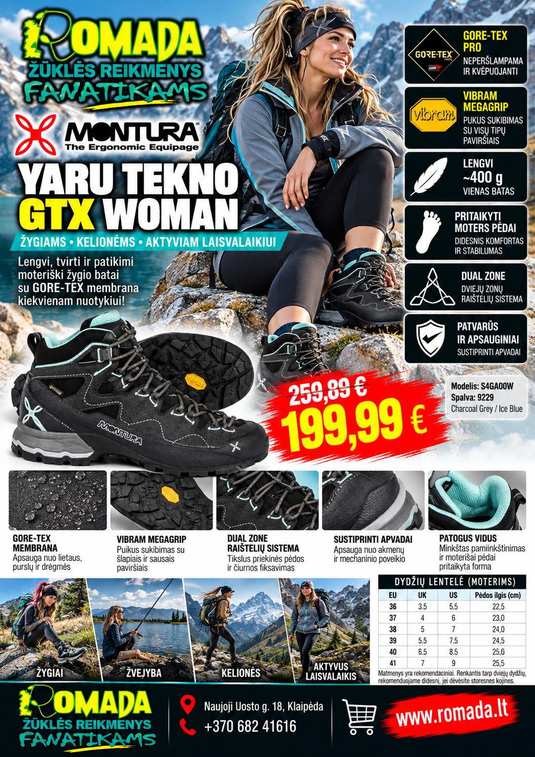 Batai MONTURA YARU TEKNO GTX WOMAN GORE-TEX