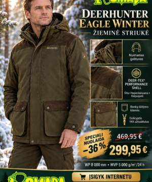 -36% Super Kaina 299eur Striukė Deerhunter Eagle Winter Medžioklinė DEER-TEX®100%